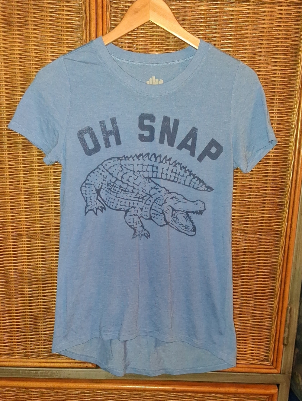 Oh Snap Blue Reptile Graphic Tee - Target Womens Medium